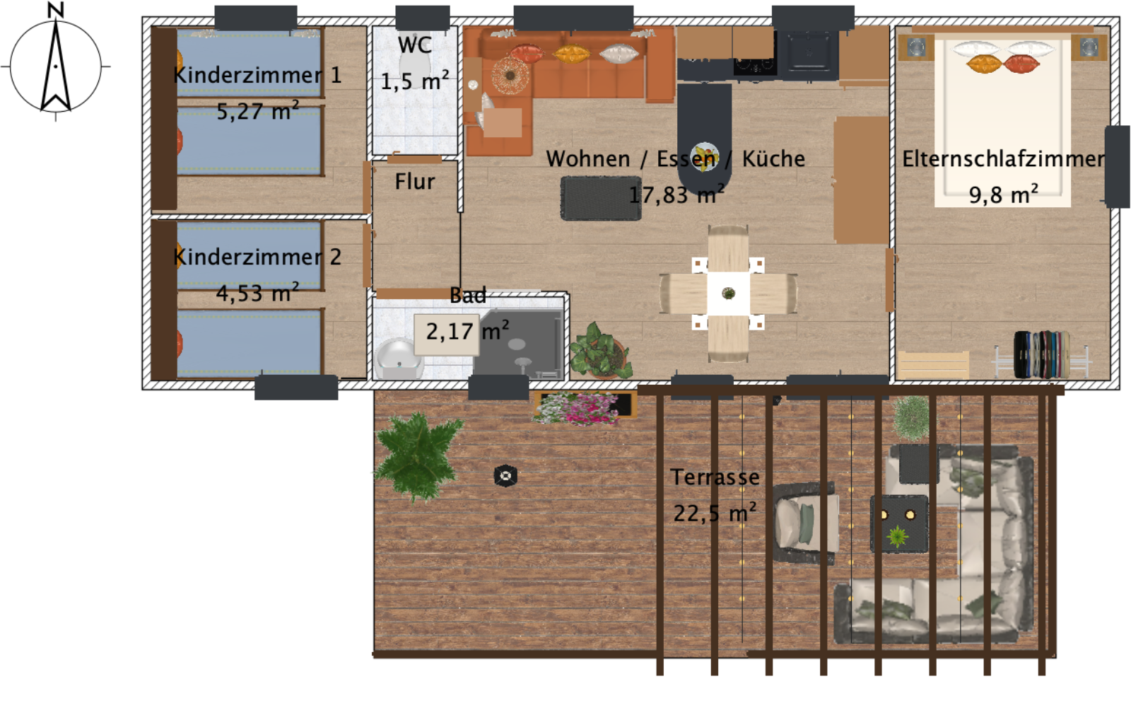Grundriss des Chalet-Modells
