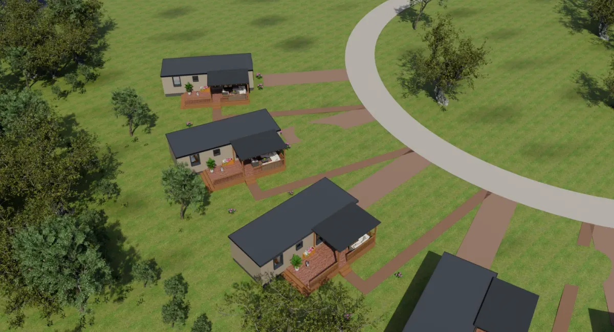Chalet und See · 3D-Visualisierung